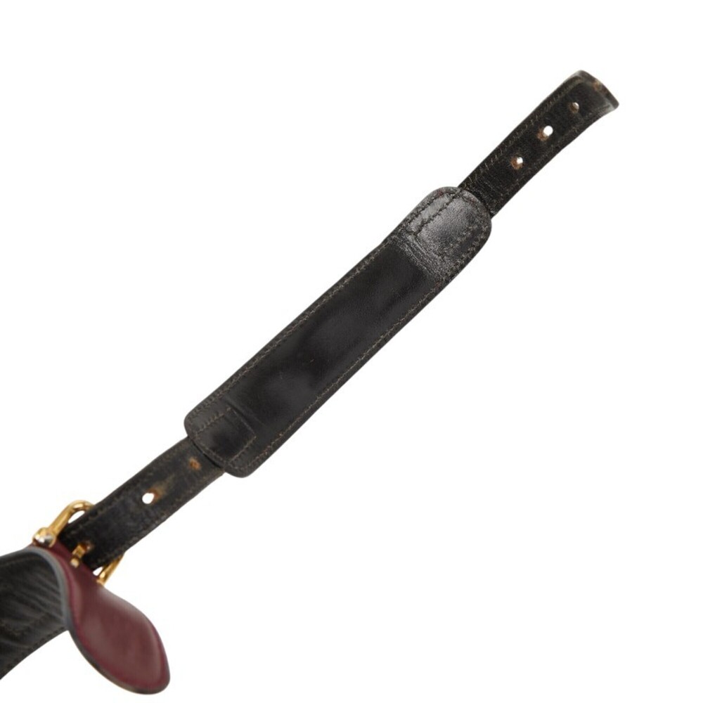 Celine Vintage Carriage Buckle Belt, Wine Red/Bordeaux Leather, Women's CELINE - Picture 6 of 7